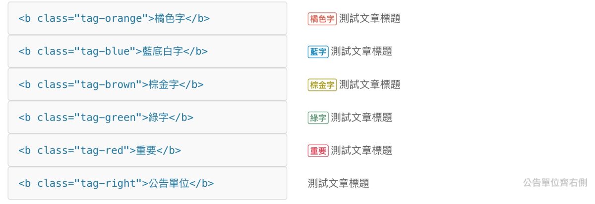 標題前綴標示